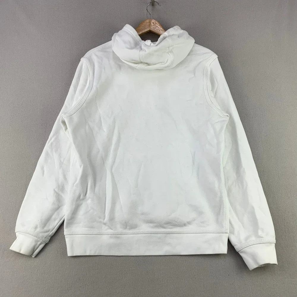 Nike Sportswear Club Fleece Hoodie Mens Medium White Terry Pullover Swoosh